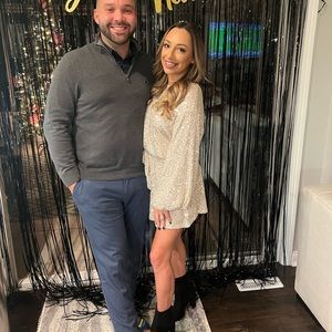 Sequin bell sleeved dress